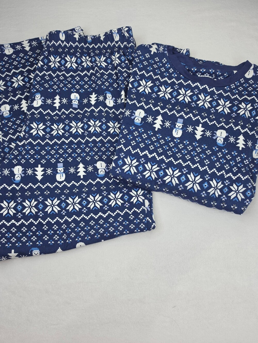 Jammies For Your Families Men's Blue Holiday Fairisle PJ Set Size Large 4055